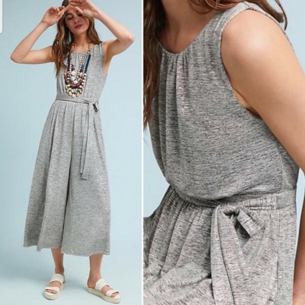 Anthropologie Silver Jumpsuit